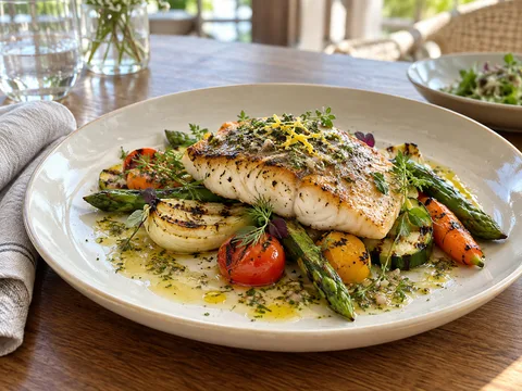 Photo illustrative d’une assiette dressée avec des légumes.